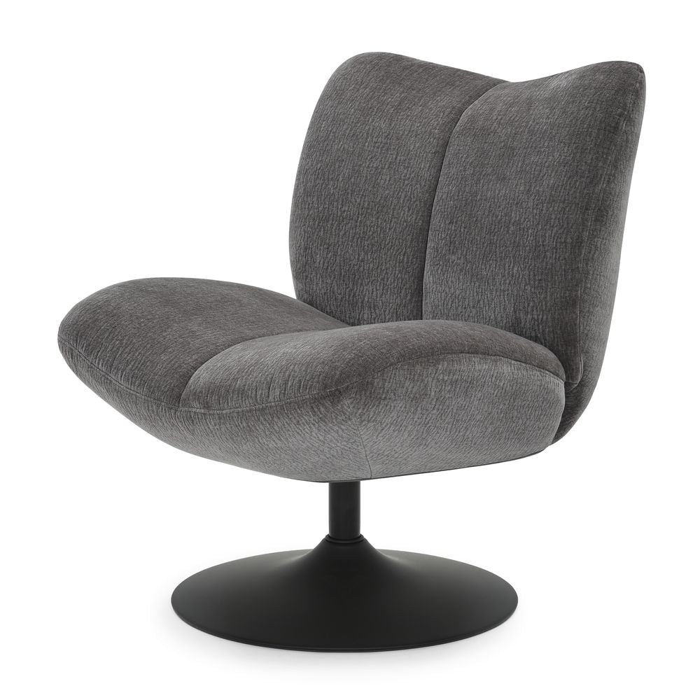 Fauteuil pivotant tissu gris foncé
