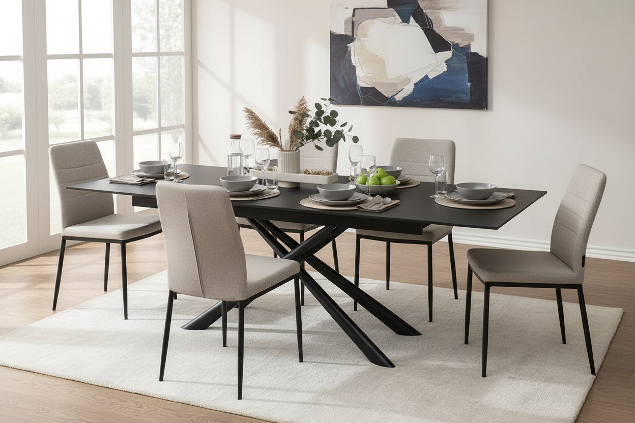 Photo lifestyle table céramique noir