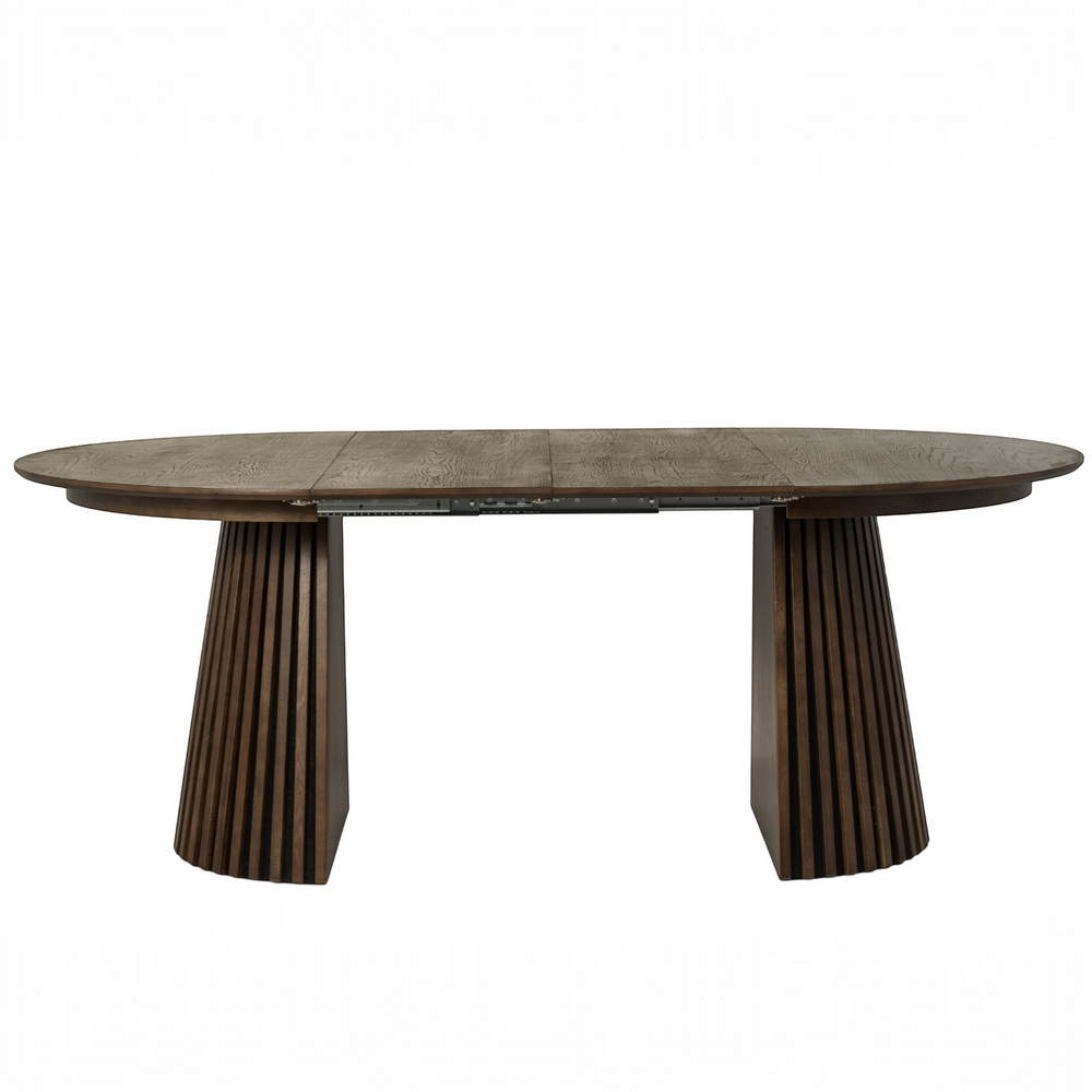 Table repas D120 avec 3 allonges placage Chêne Foncé