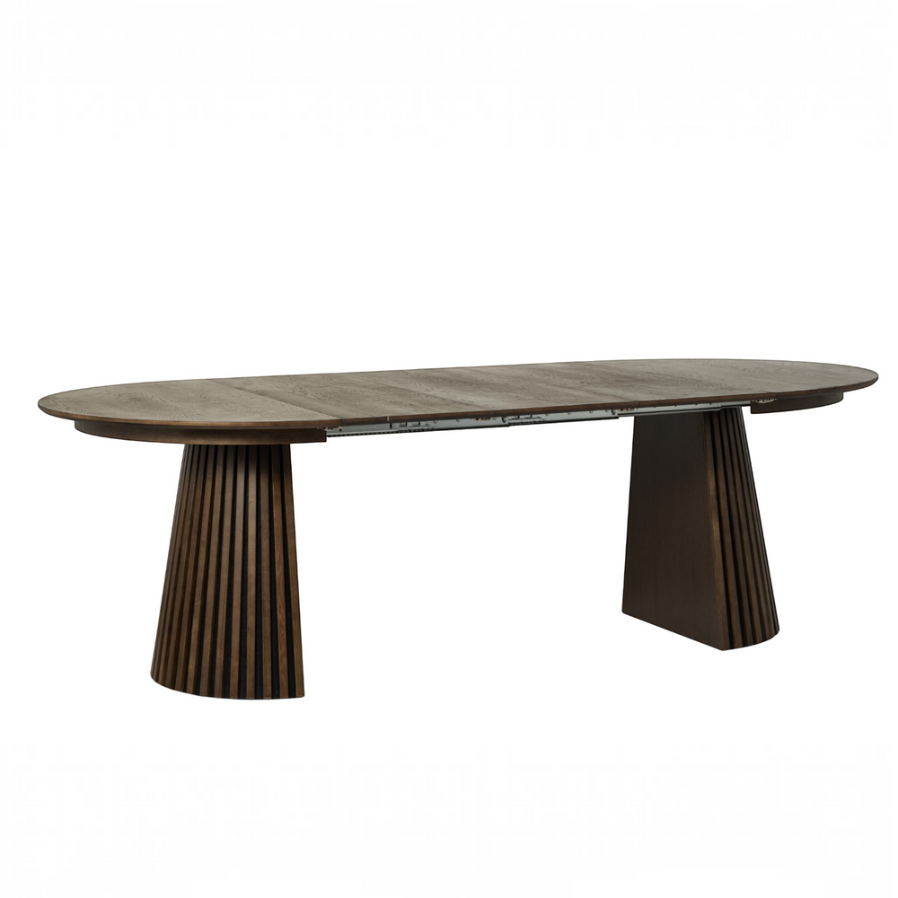 Table repas D120 avec 3 allonges placage Chêne Foncé