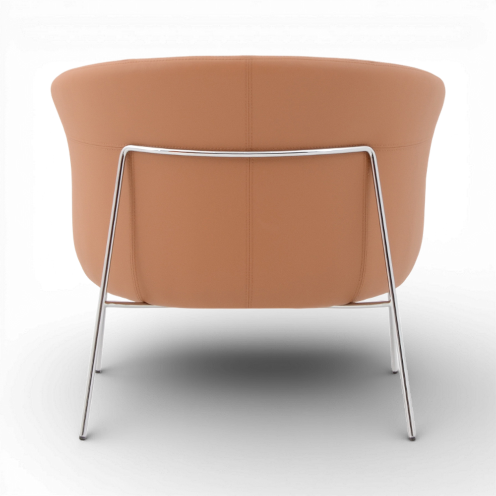 Fauteuil imitation cuir camel
