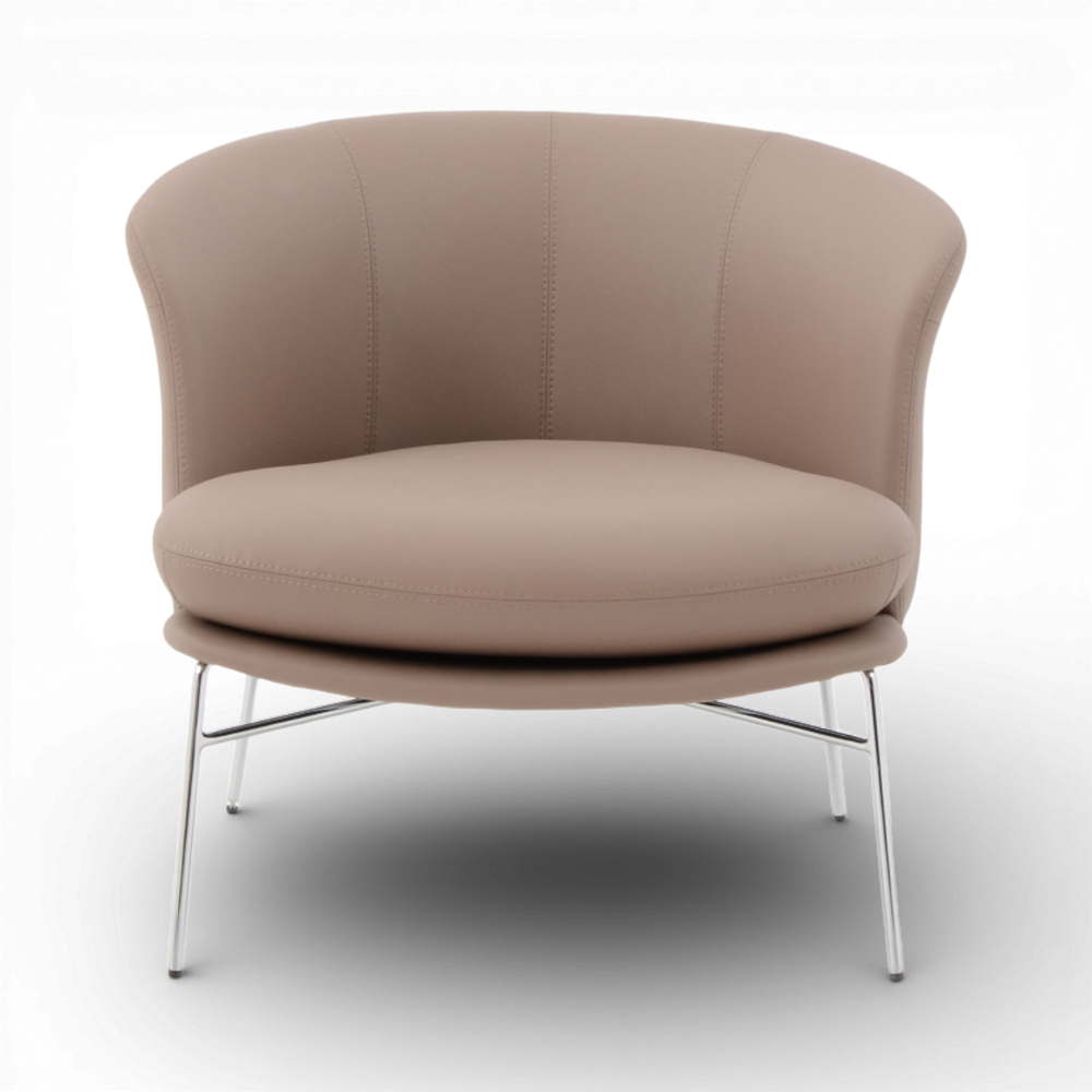 Fauteuil imitation cuir marron clair