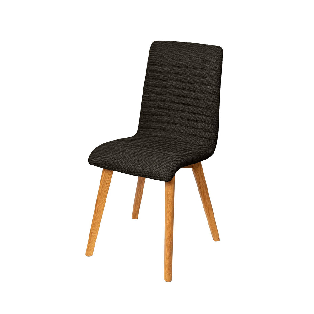 Chaise repas tissu noir POLKA