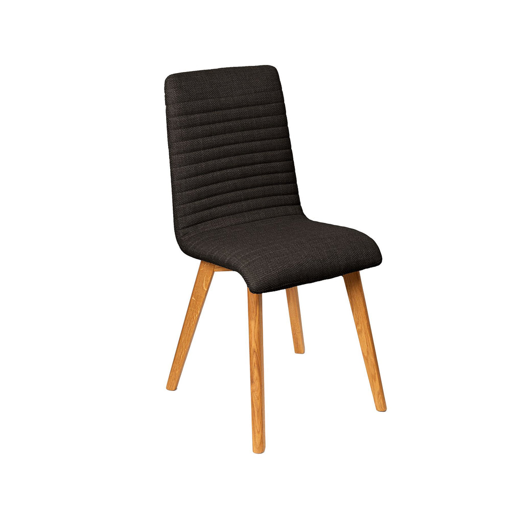 Chaise repas tissu noir POLKA