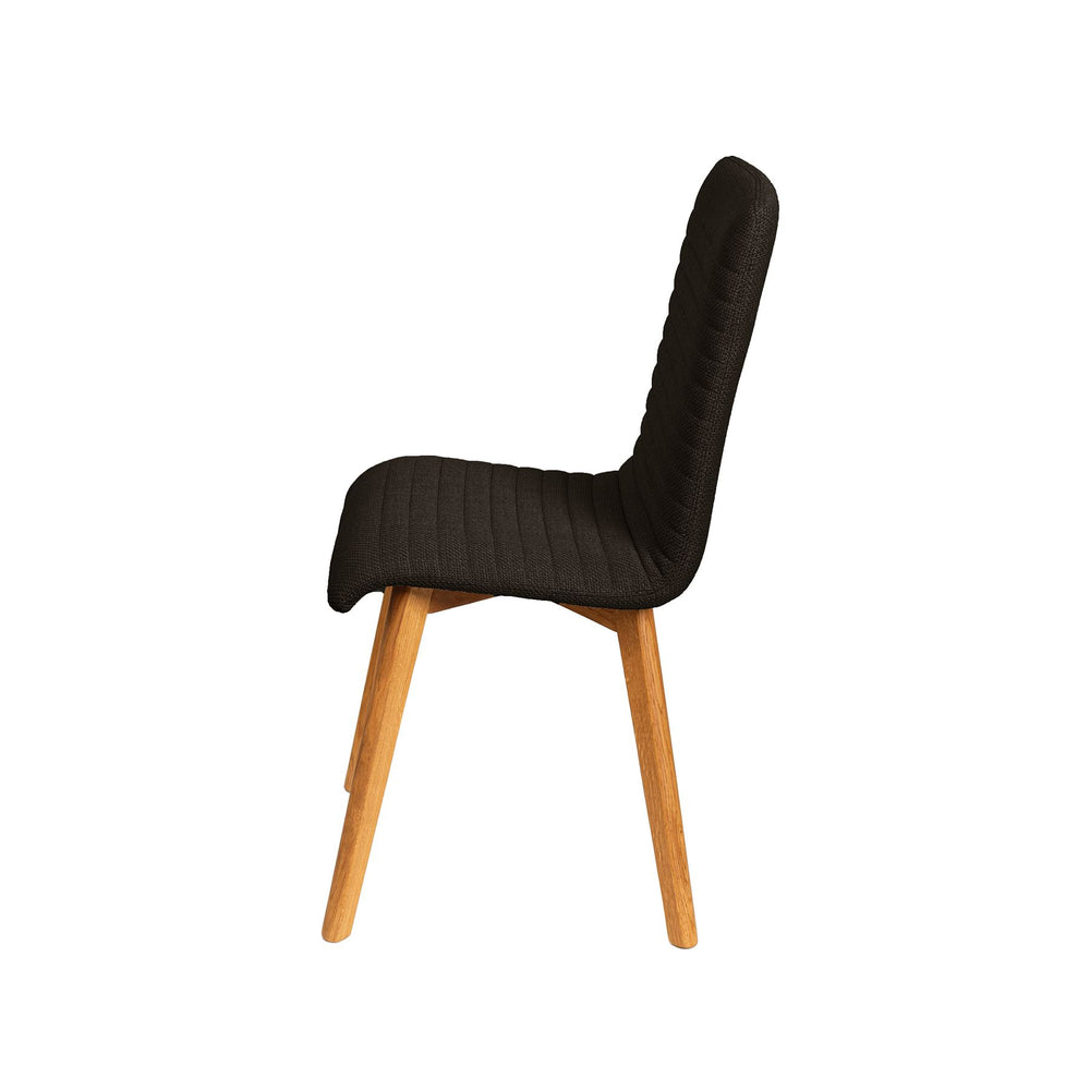 Chaise repas tissu noir POLKA