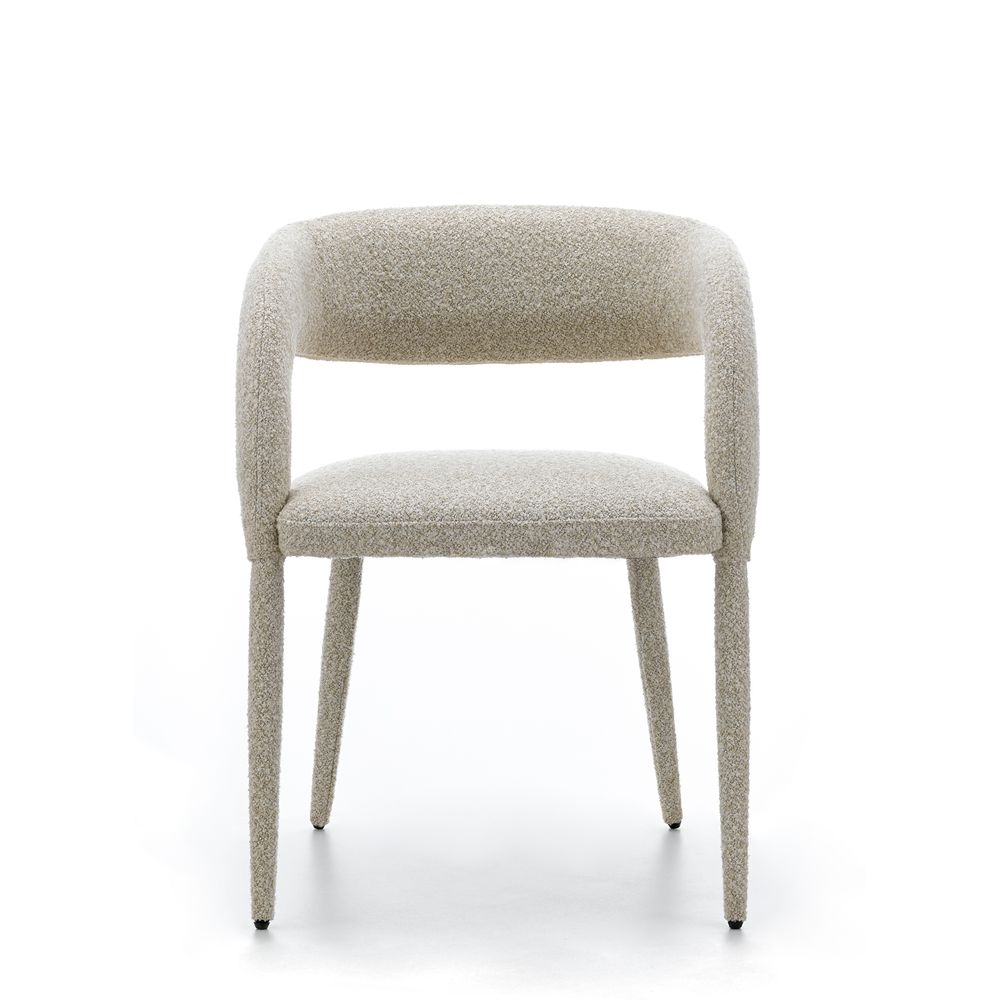 Chaise repas full bouclette sable