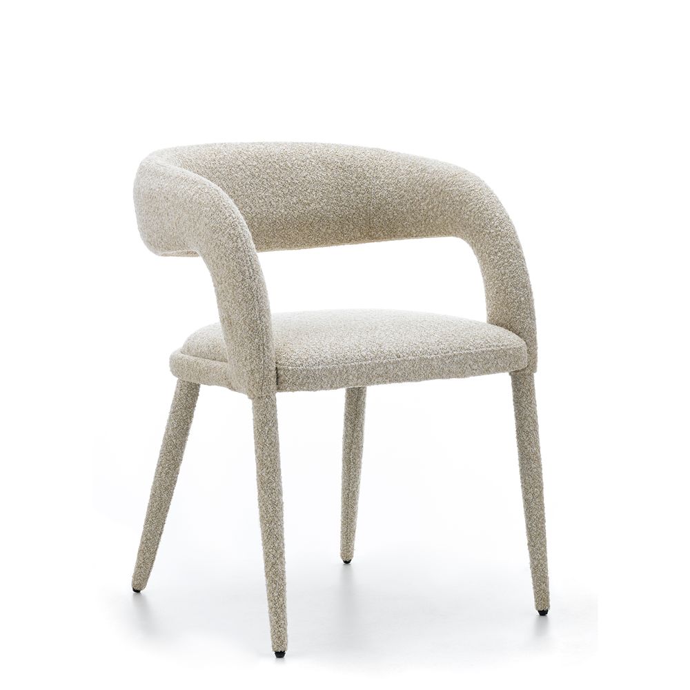 Chaise repas full bouclette sable