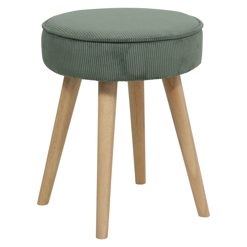Tabouret velours côtelé vert foncé Popy