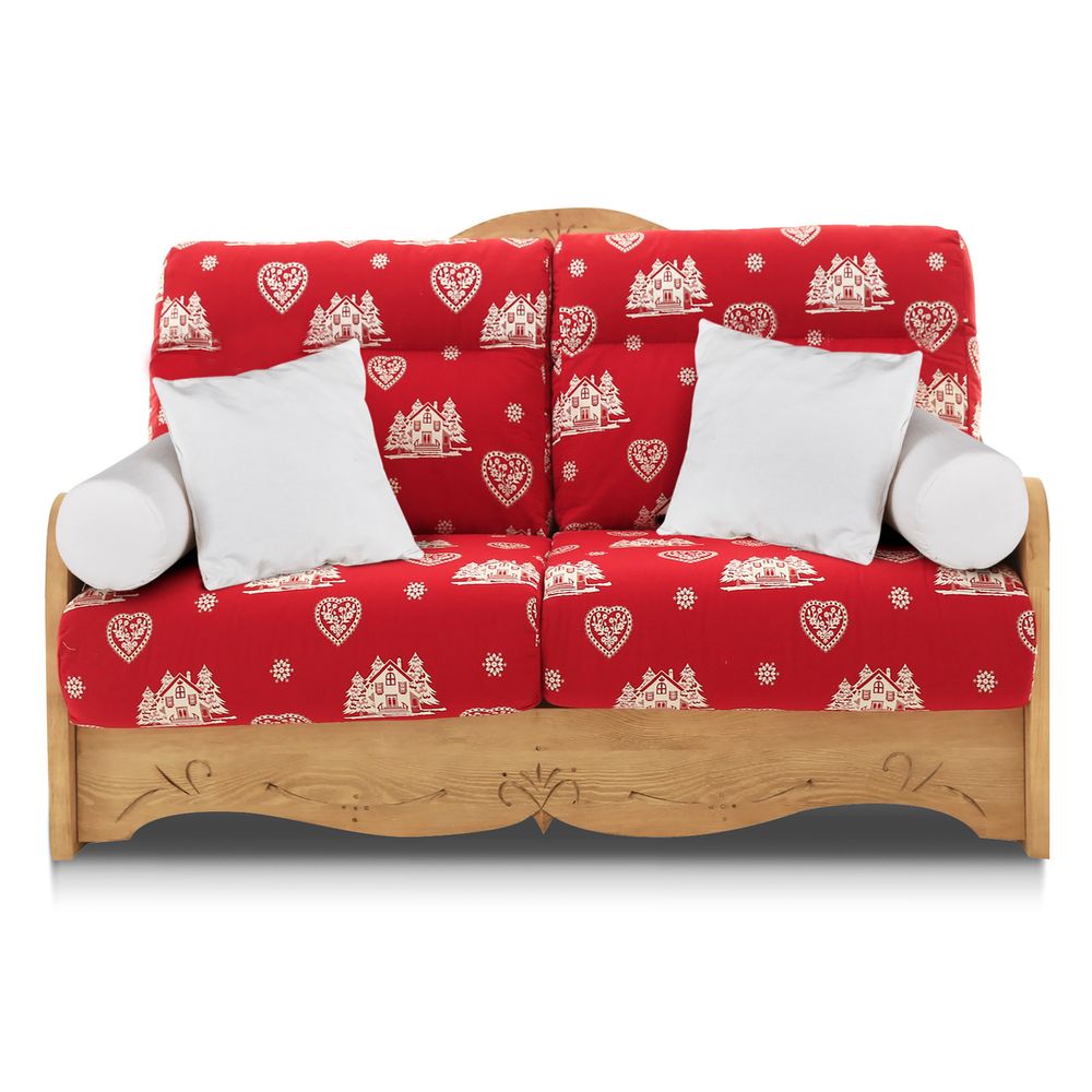 Canapé convertible 160 cm courchevel rouge
