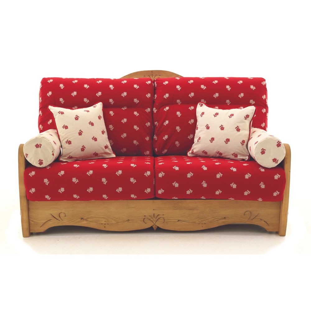 Canapé convertible 160 cm edelweiss rouge