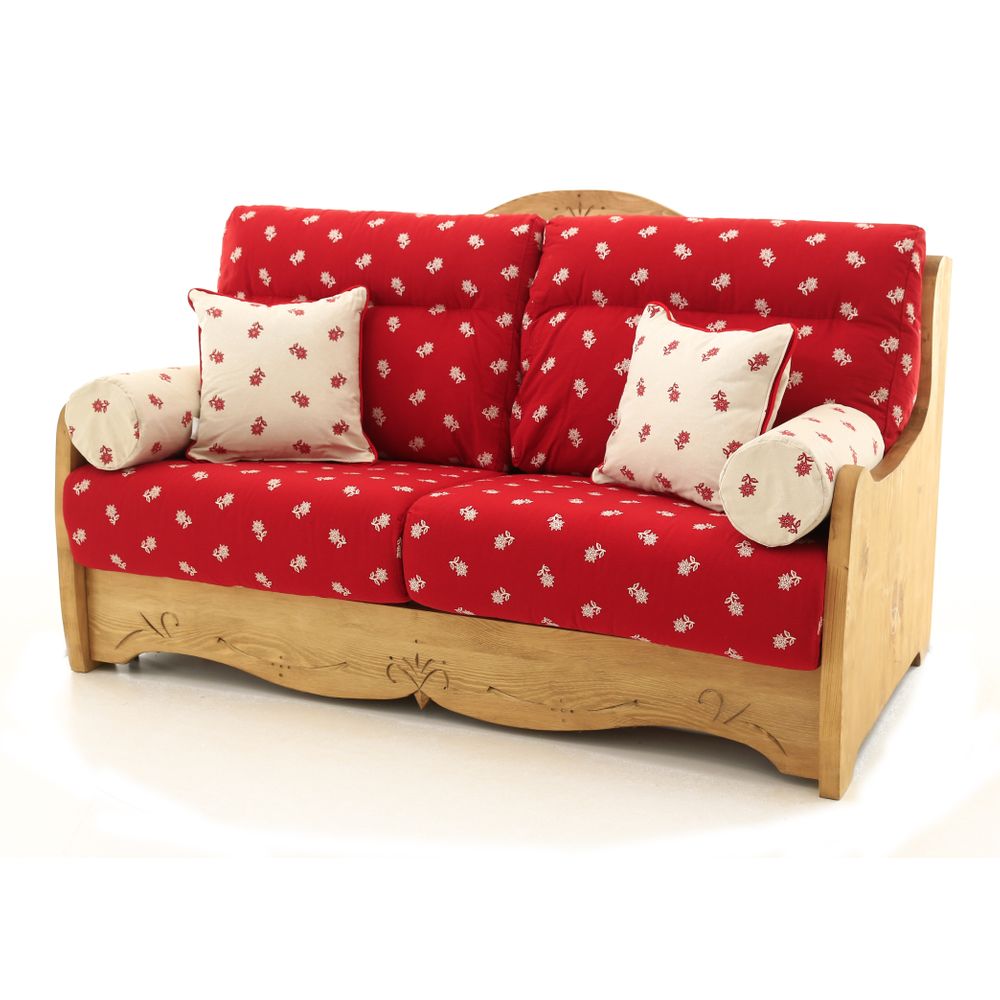 Canapé convertible 160 cm edelweiss rouge