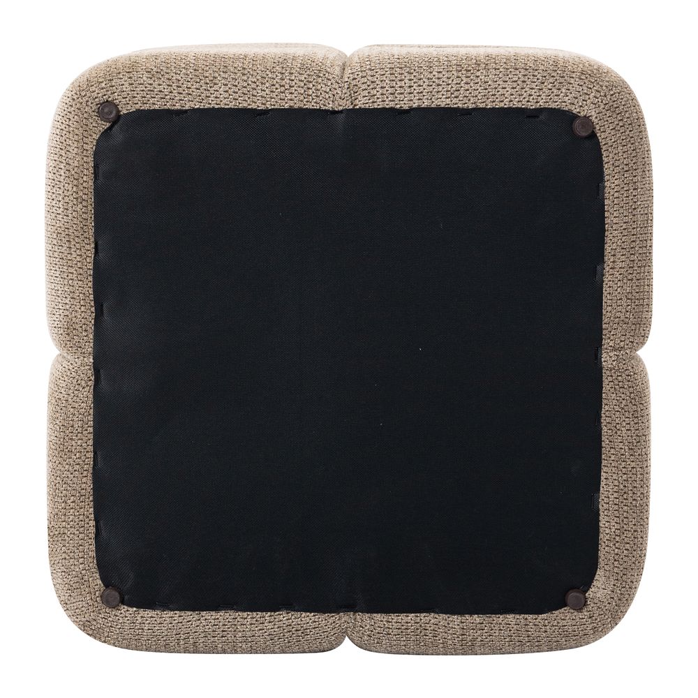 Pouf  tissu texturé camel
