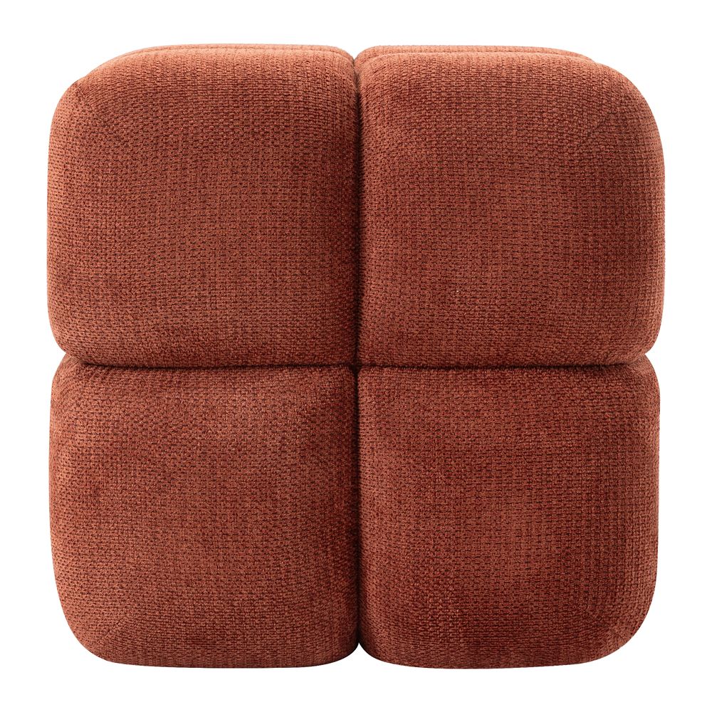 Pouf  tissu texturé bordeaux