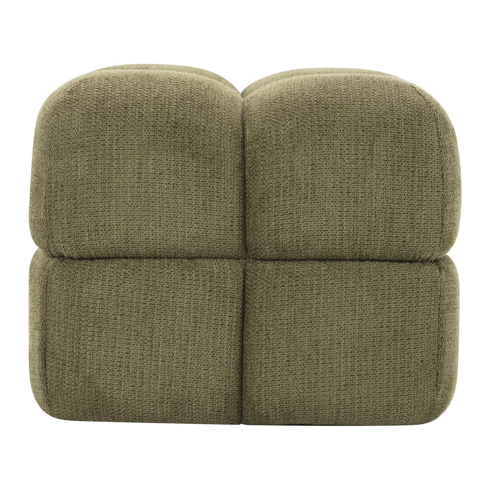 Pouf  tissu texturé kaki