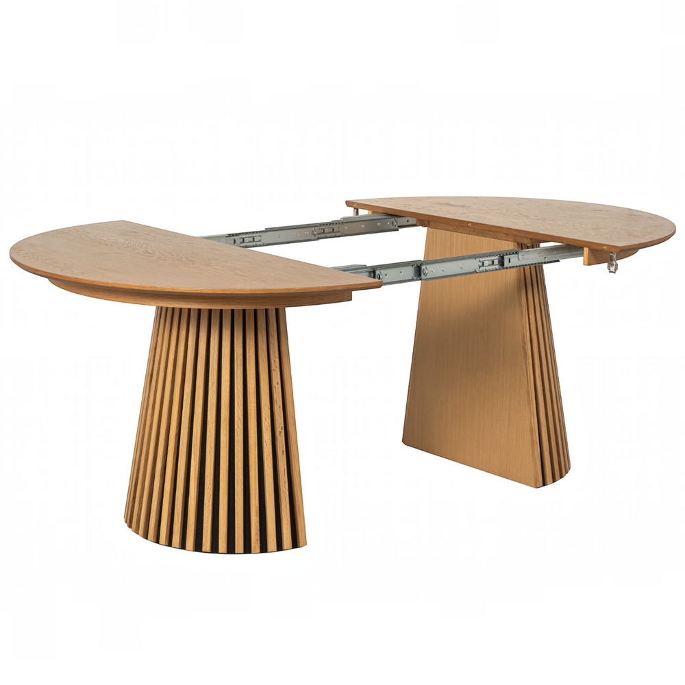 Table repas D120 avec 2 allonges placage Chêne clair