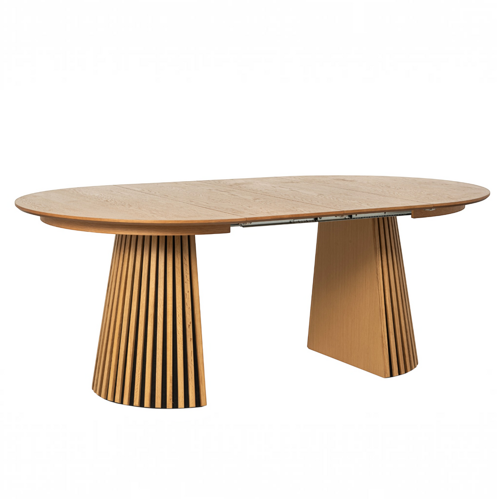 Table repas D120 avec 2 allonges placage Chêne clair