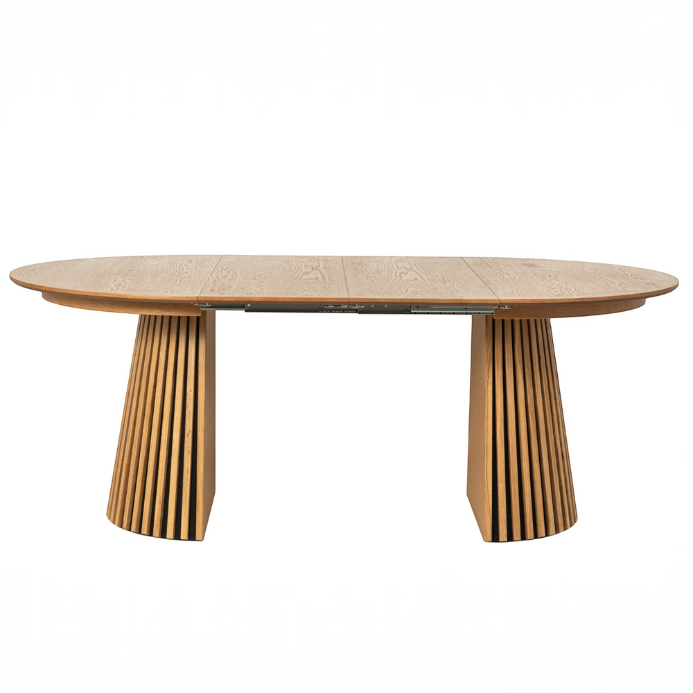 Table repas D120 avec 3 allonges placage Chêne clair