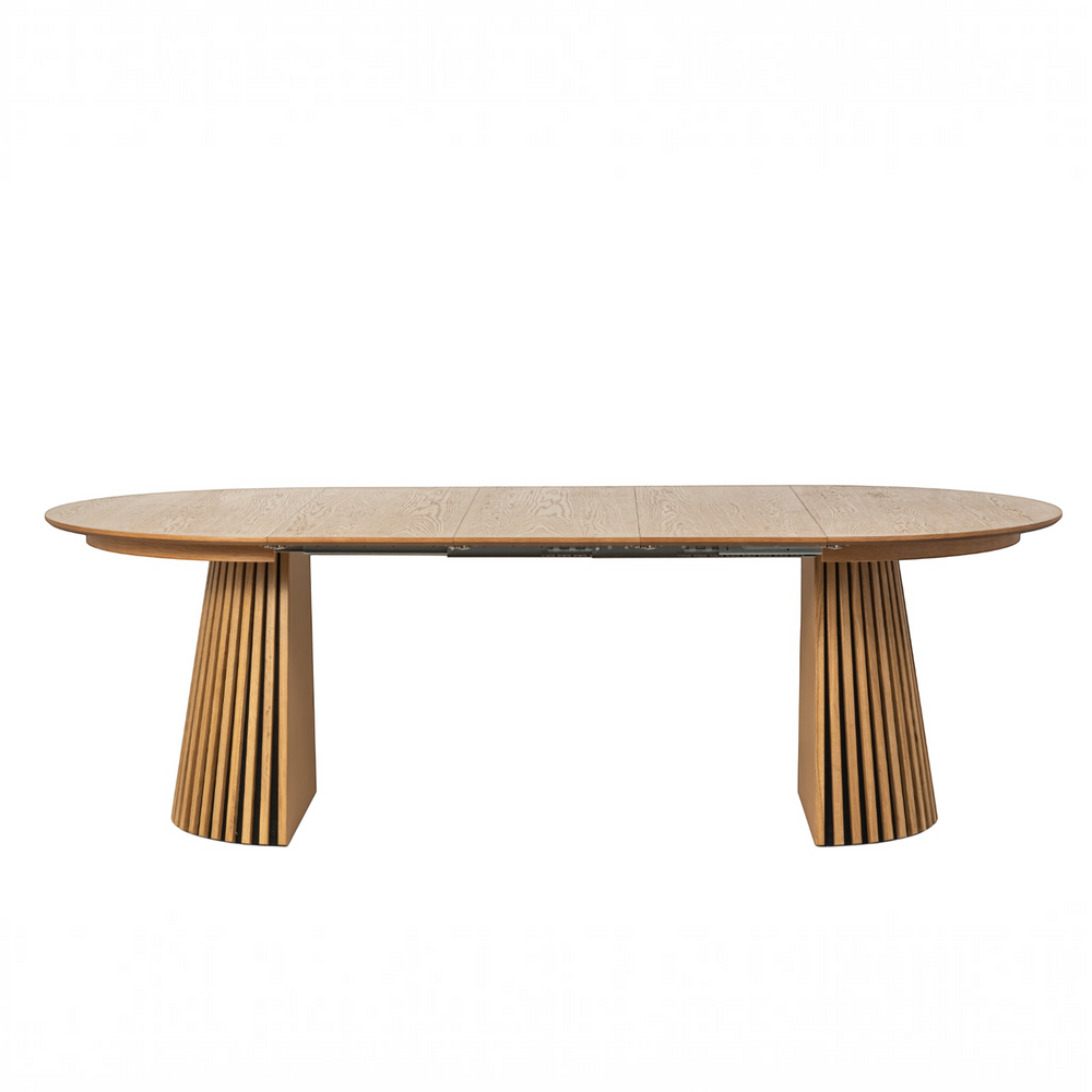 Table repas D120 avec 3 allonges placage Chêne clair