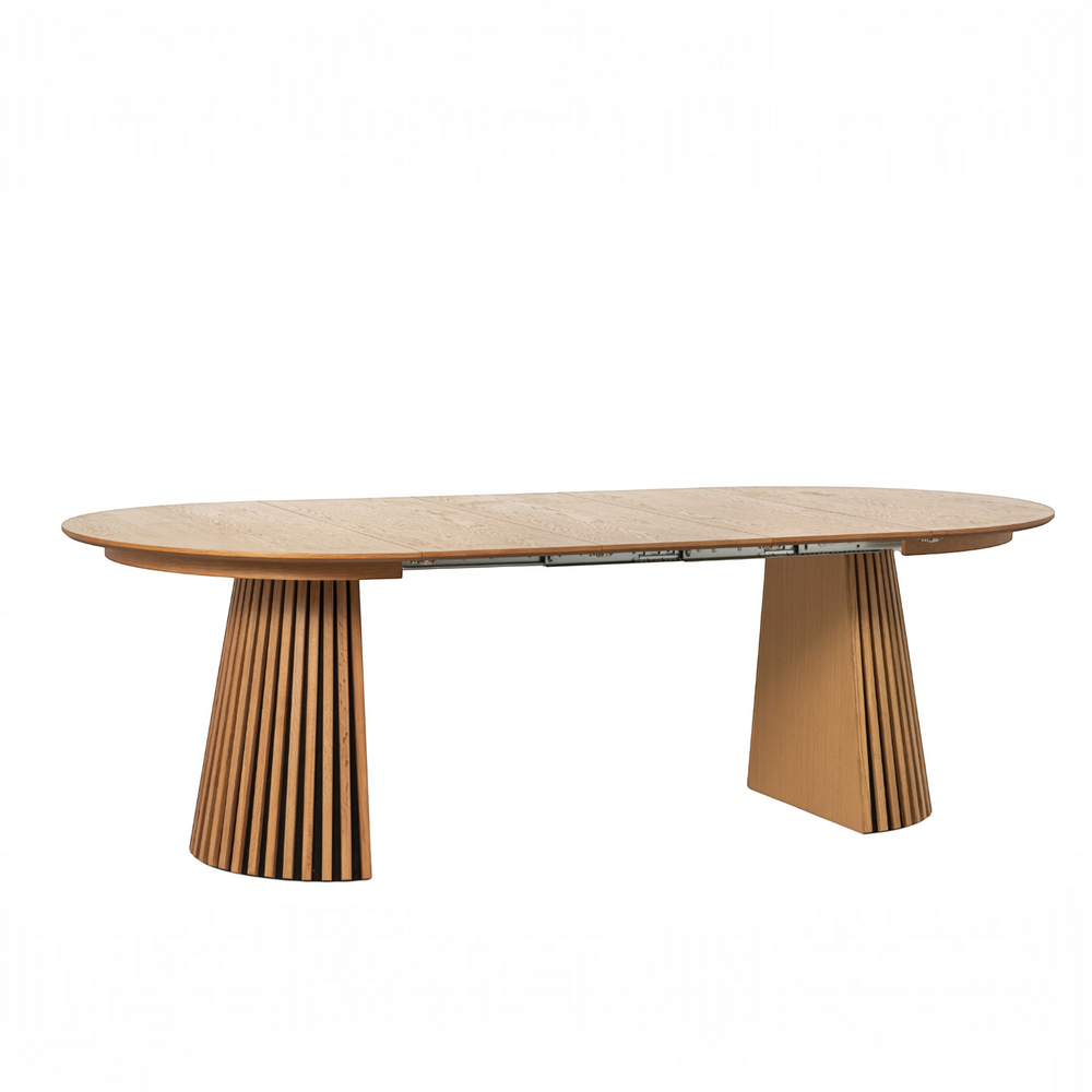 Table repas D120 avec 3 allonges placage Chêne clair