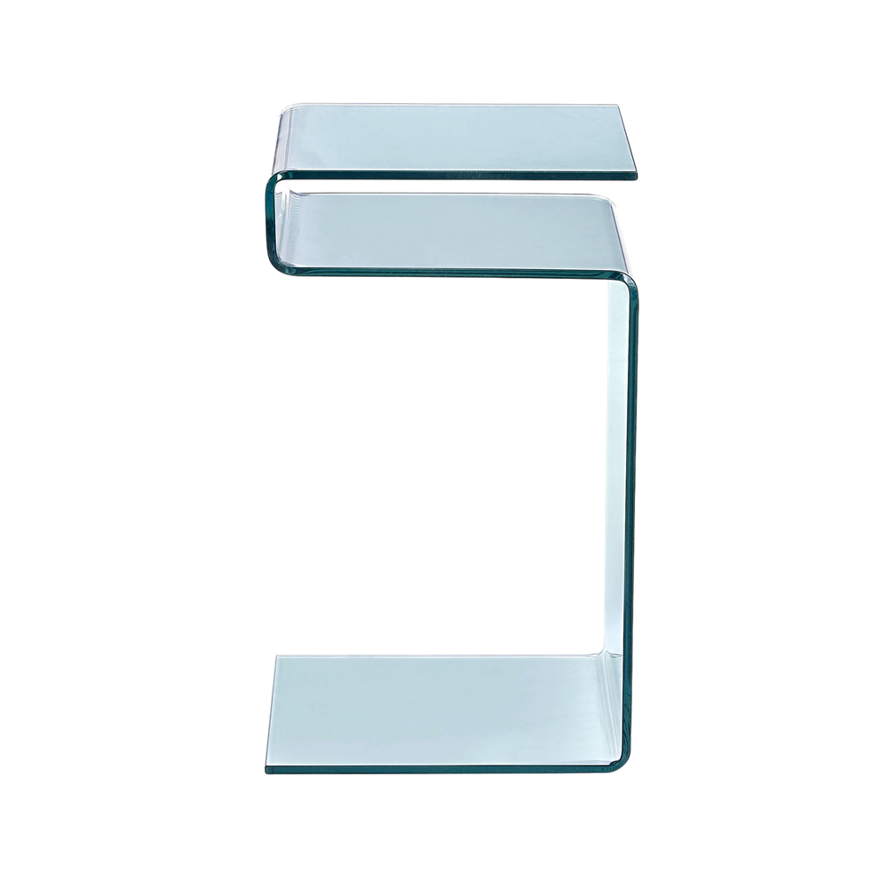 Table basse ou bout de canapé en verre trempé transparent