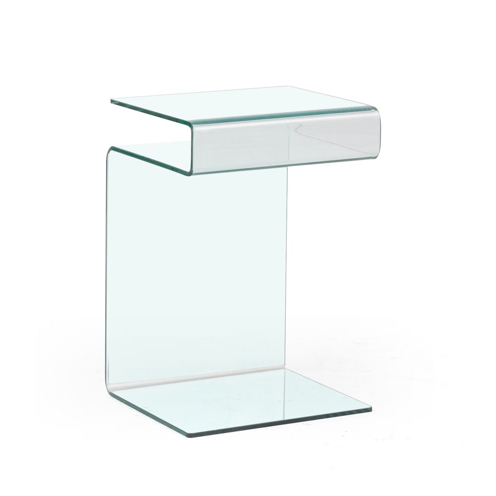 Table basse ou bout de canapé en verre trempé transparent