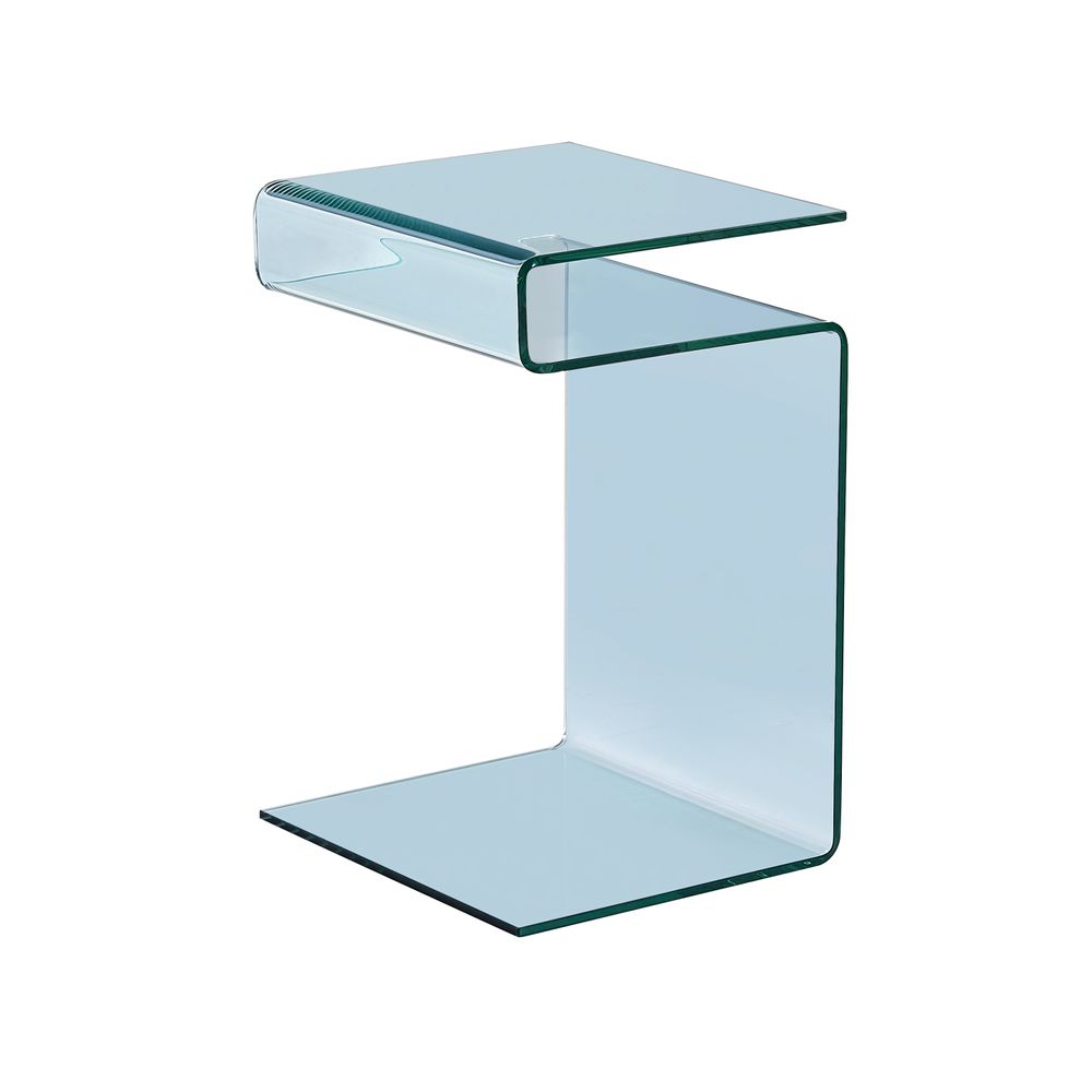 Table basse ou bout de canapé en verre trempé transparent