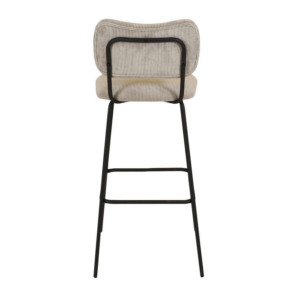 Chaise snack velours côtelé gris clair SEMA