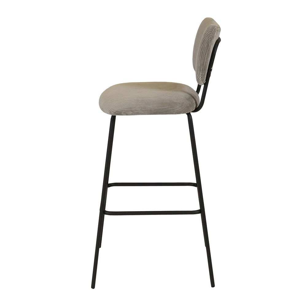 Chaise snack velours côtelé gris acier SEMA