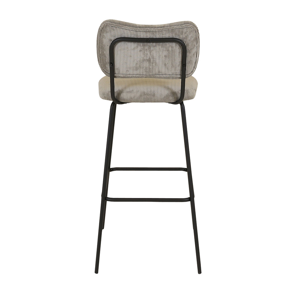 Chaise snack velours côtelé gris acier SEMA