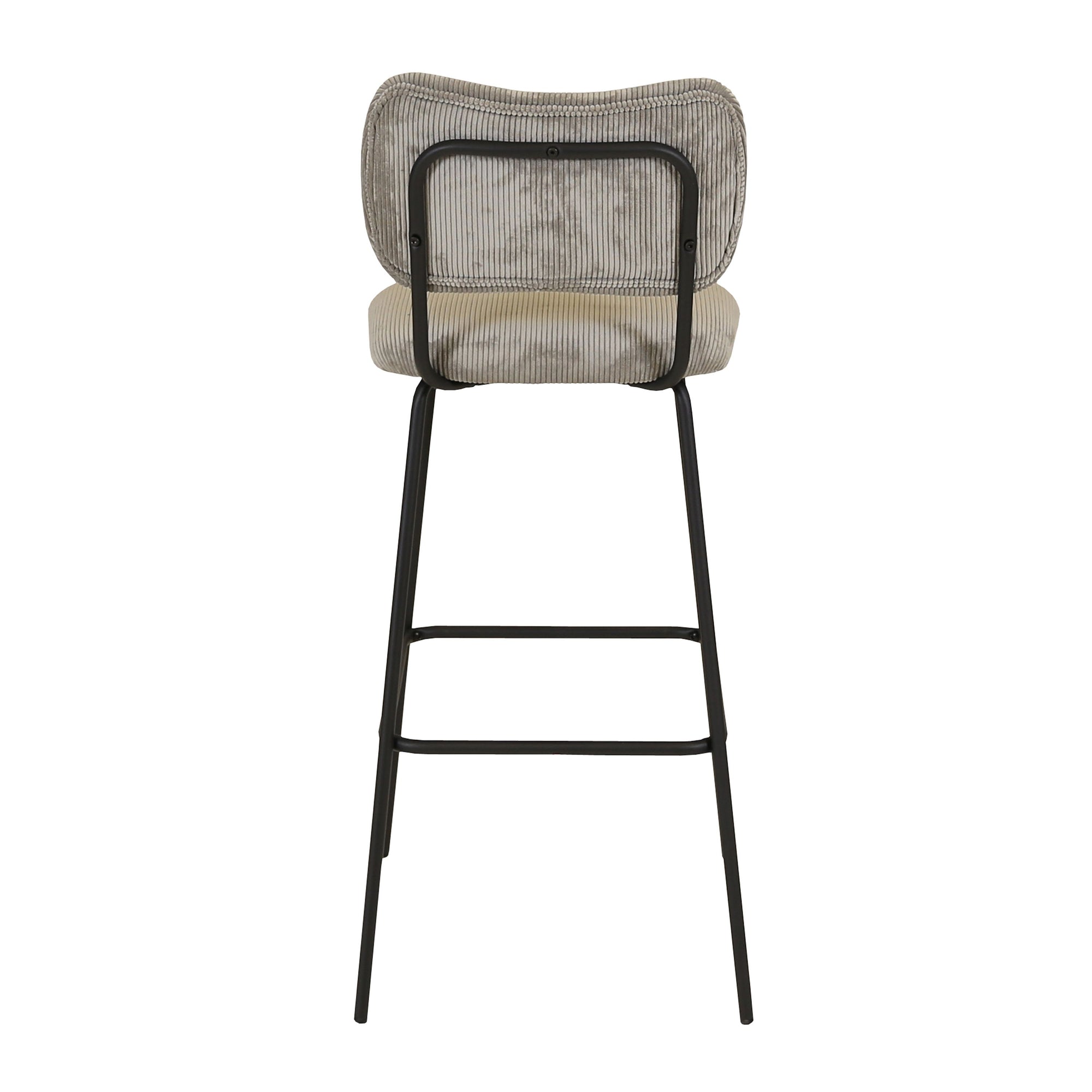 Chaise snack velours côtelé gris acier SEMA