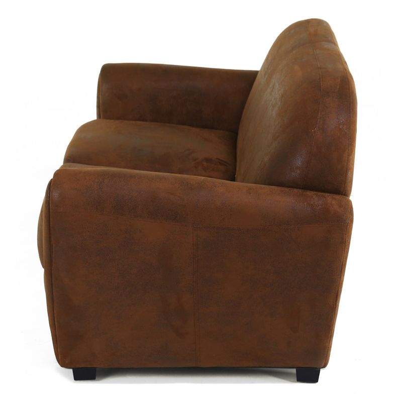 Canapé Club Microfibre Marron 2 places