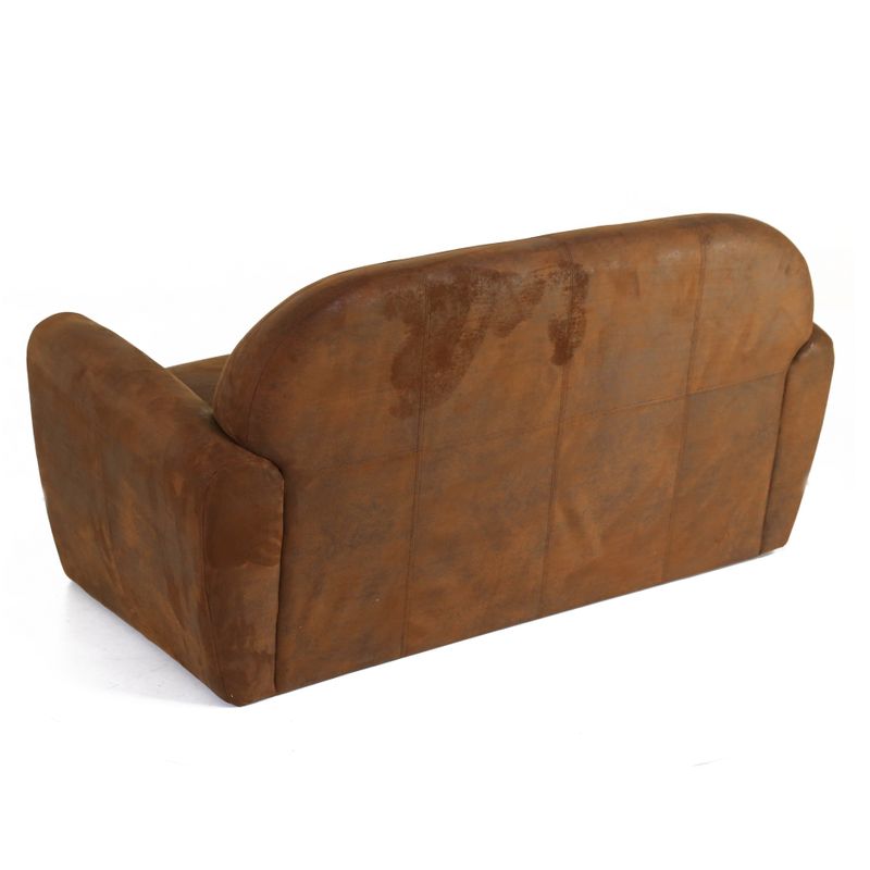 Canapé Club Microfibre Marron 2 places