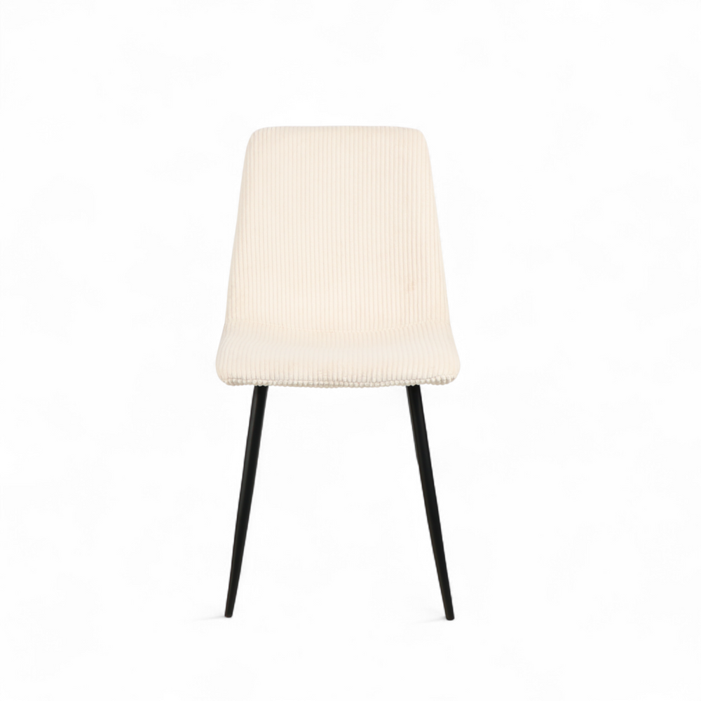 Chaise repas velours côtelé écru