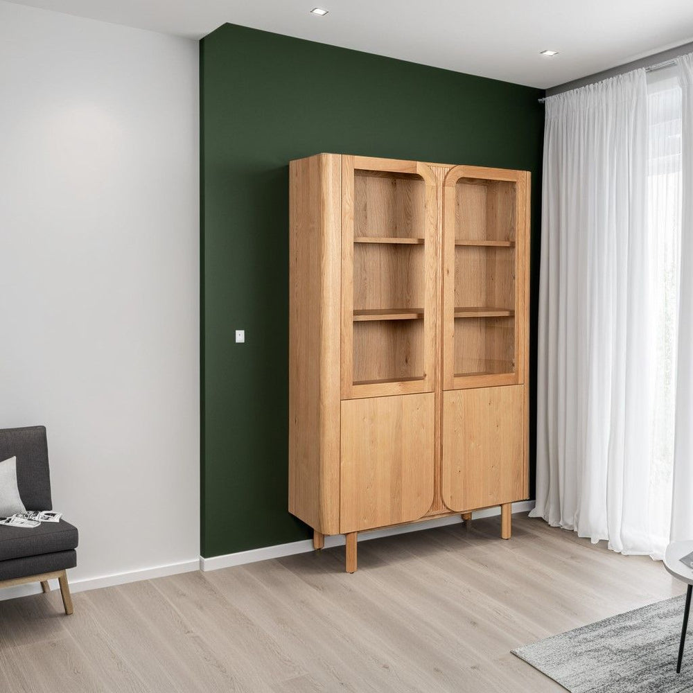 Vitrine 4 portes 2 en verre et 2 en bois SIROCCO