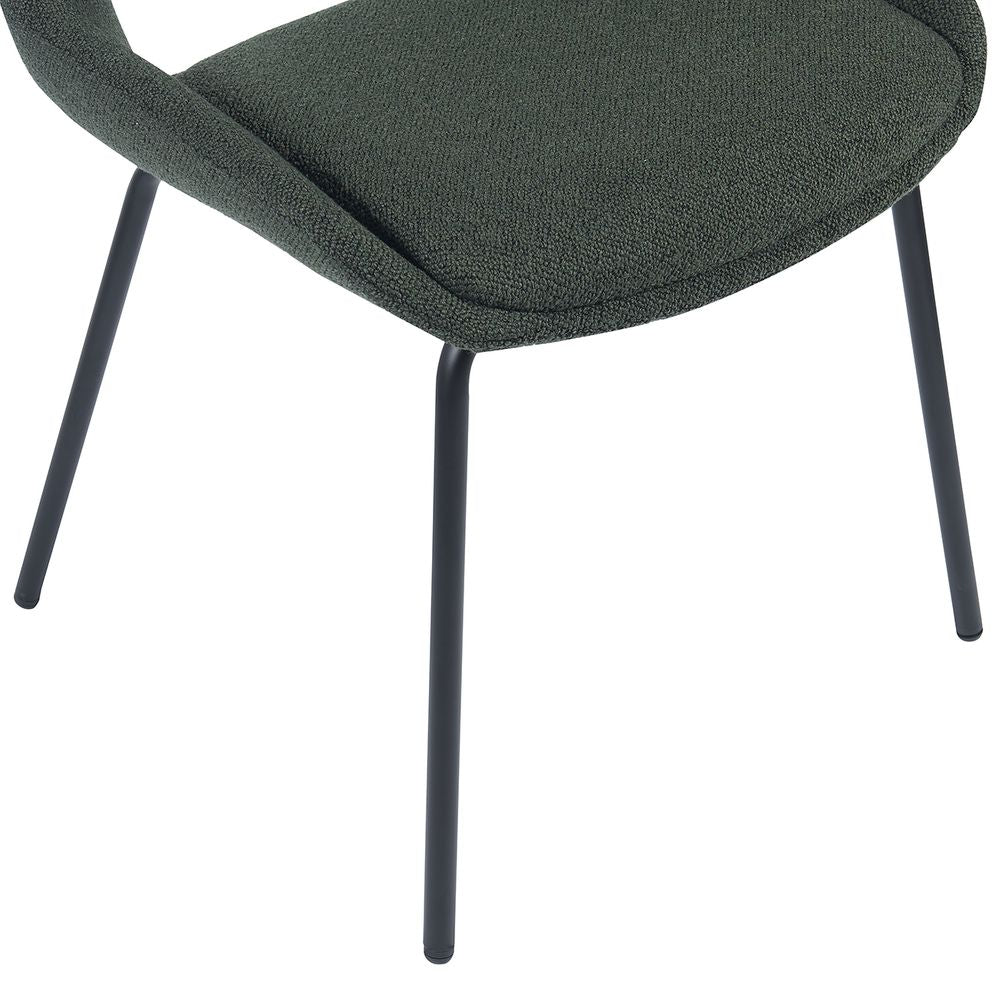 Chaise repas tissu vert foncé