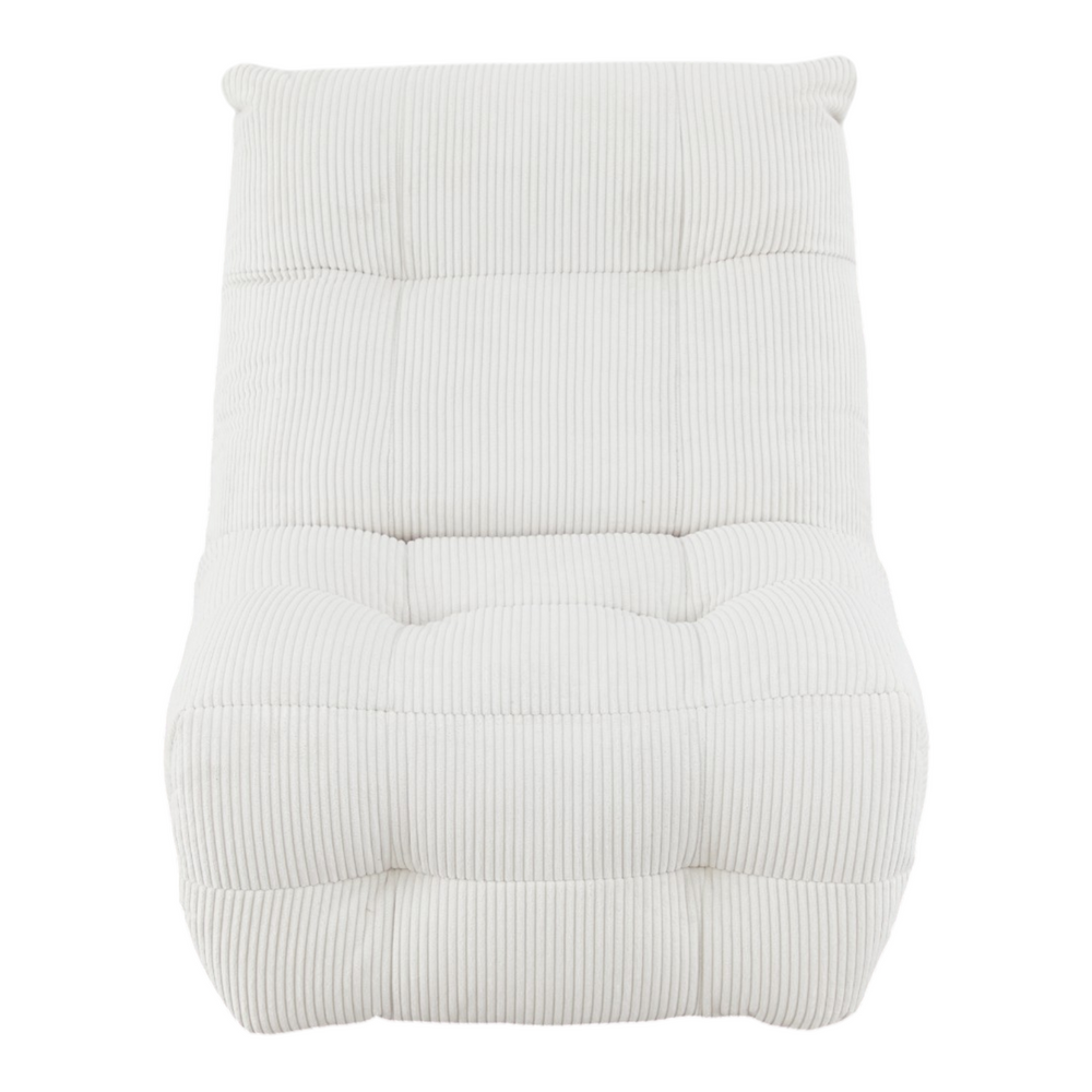 Fauteuil relax velours côtelé blanc