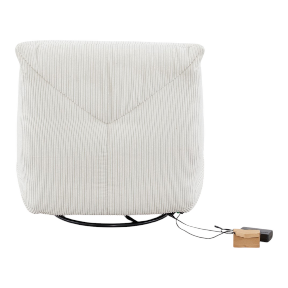 Fauteuil relax velours côtelé blanc