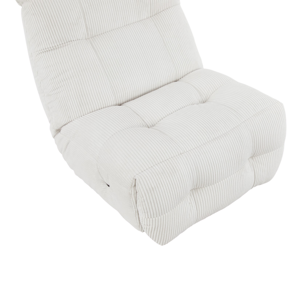Fauteuil relax velours côtelé blanc