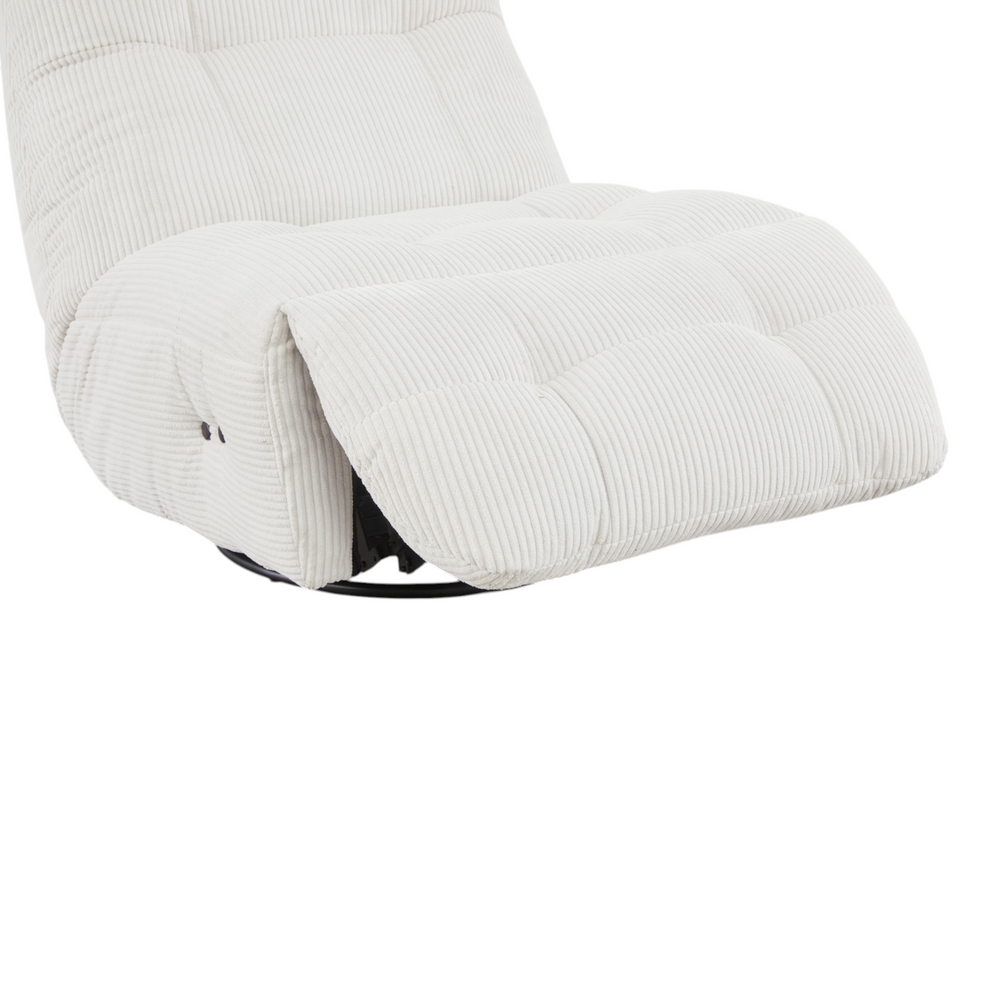 Fauteuil relax velours côtelé blanc