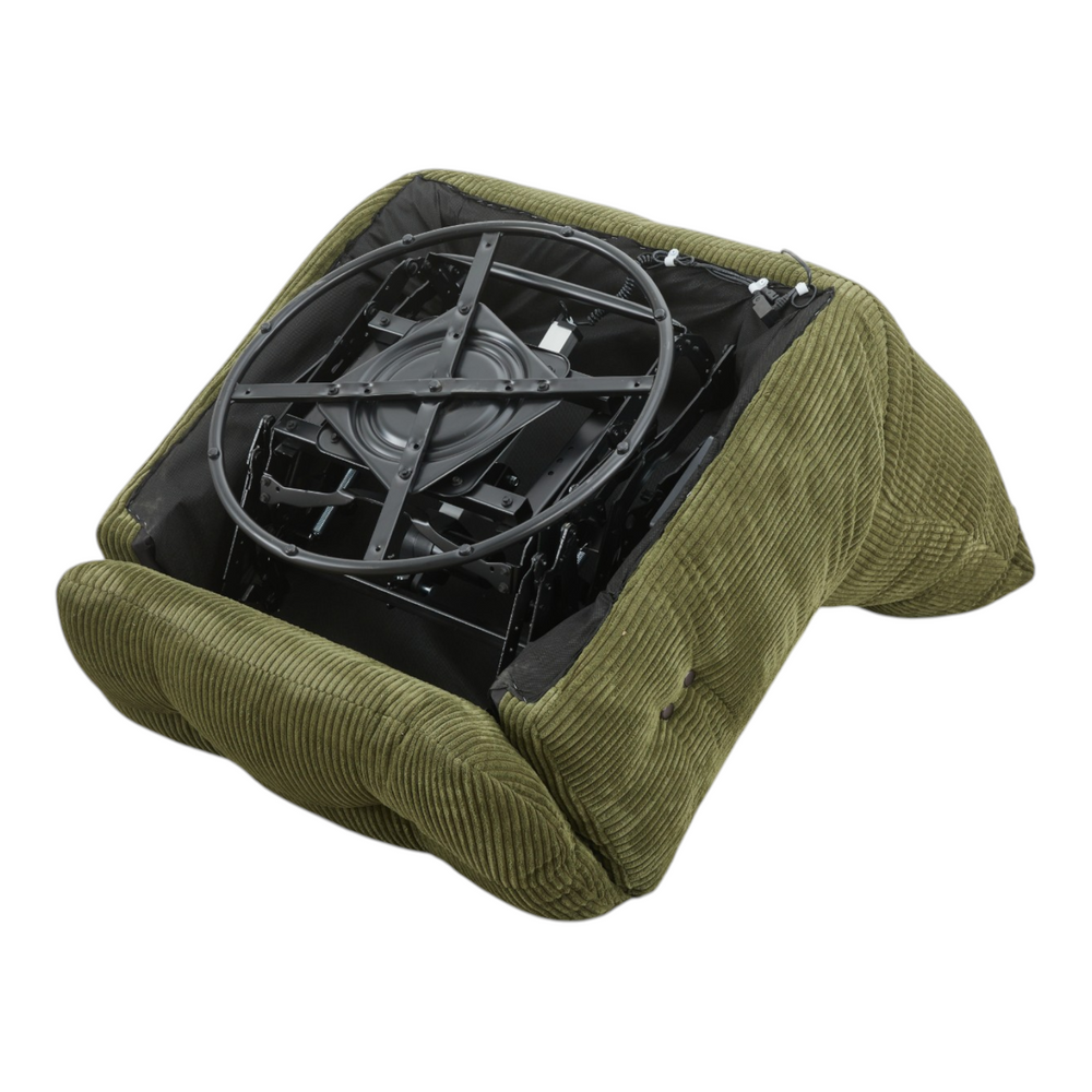 Fauteuil relax velours côtelé vert