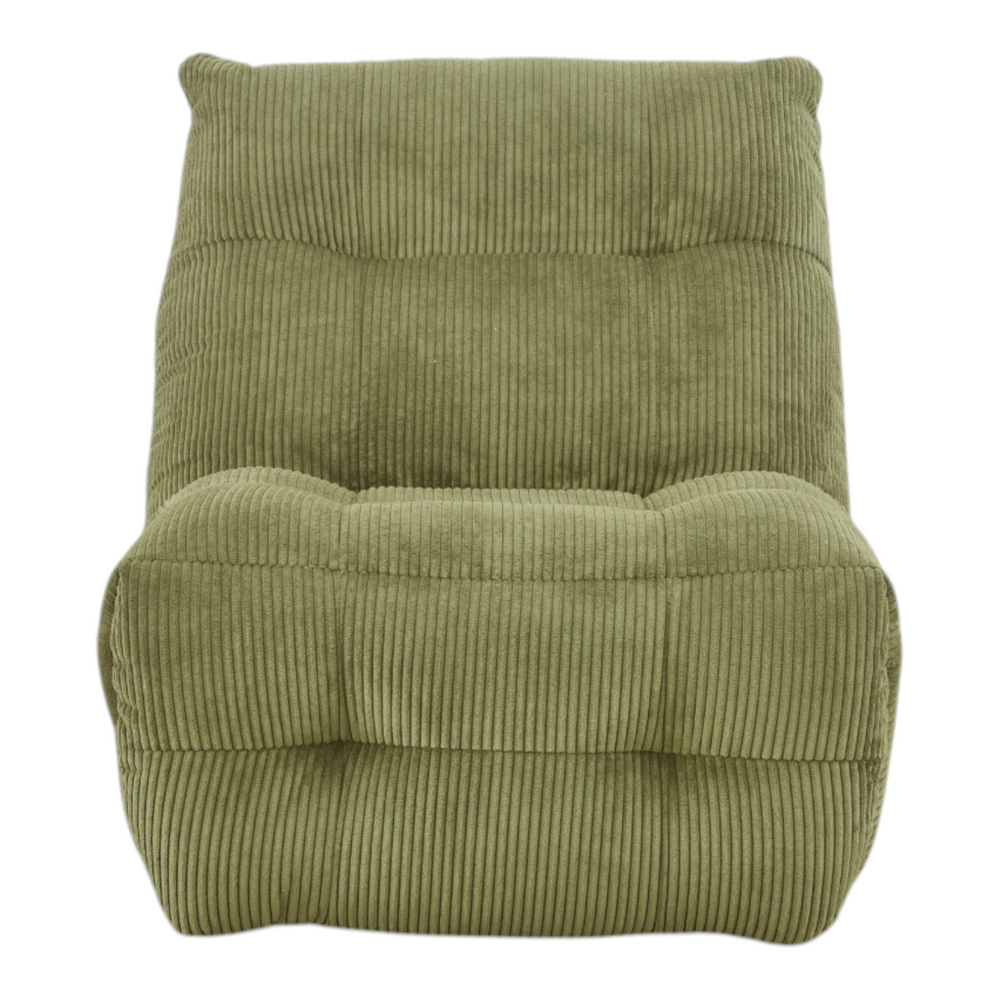 Fauteuil relax velours côtelé vert