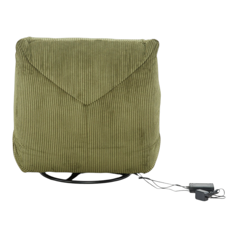 Fauteuil relax velours côtelé vert