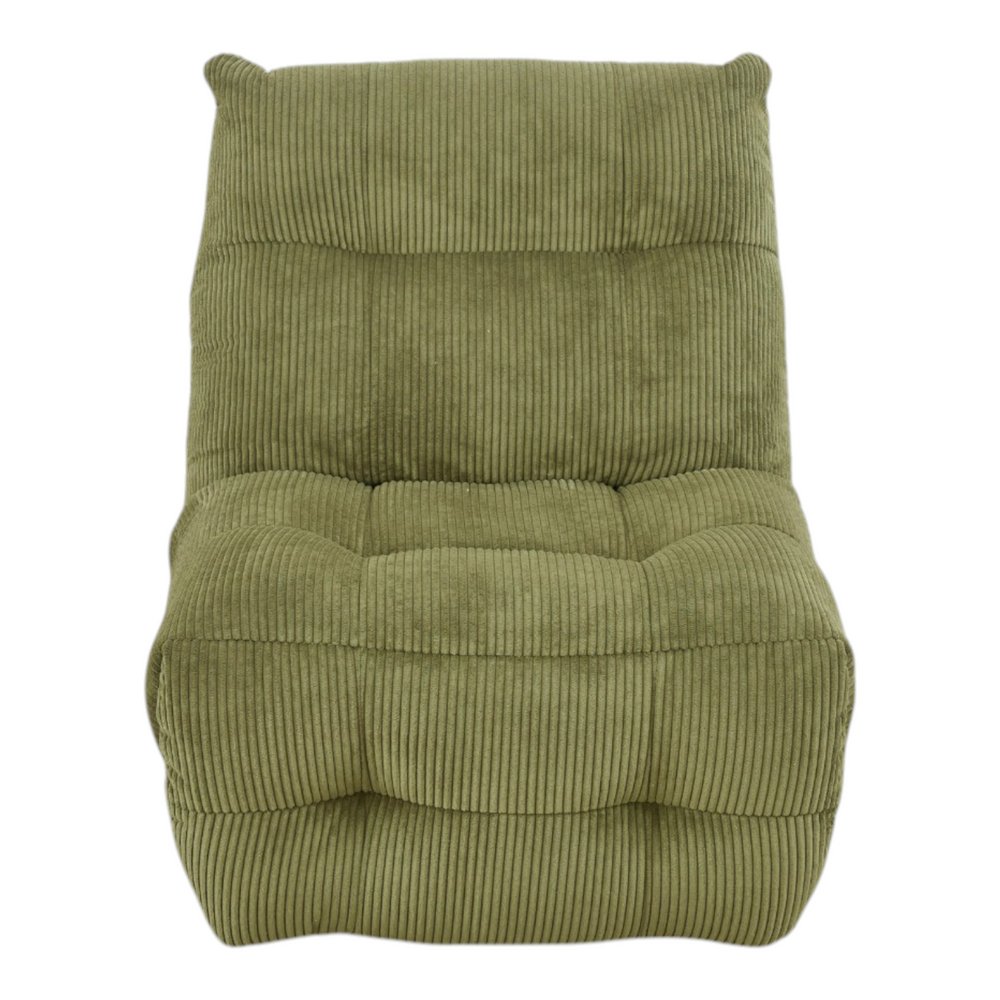 Fauteuil relax velours côtelé vert