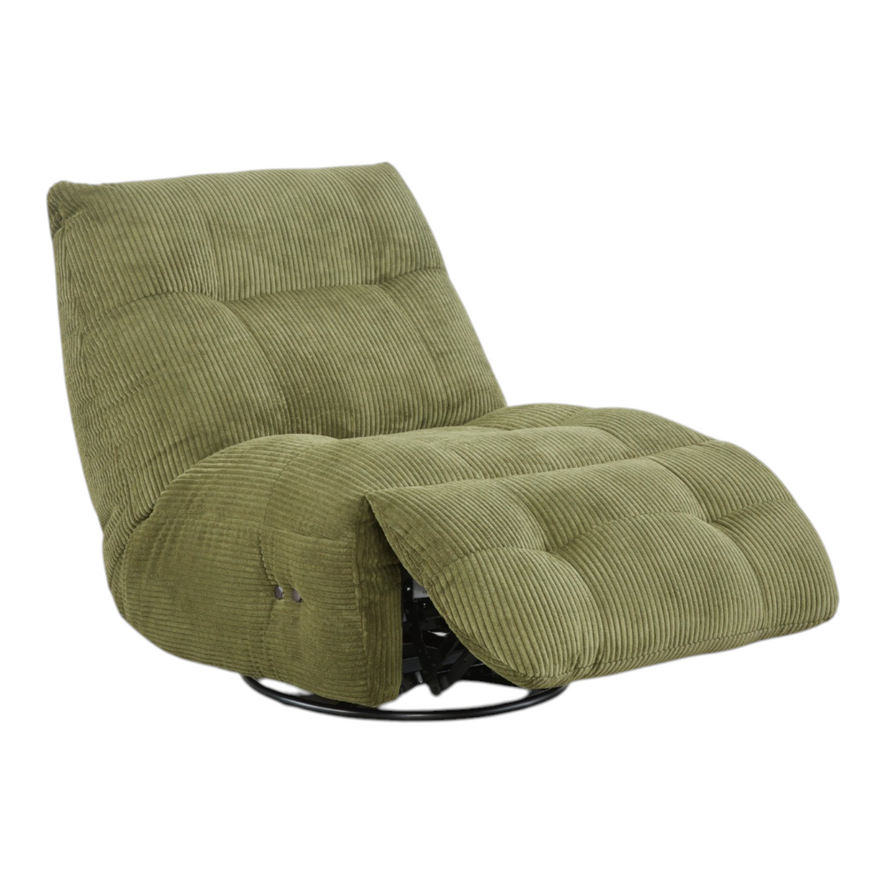 Fauteuil relax velours côtelé vert