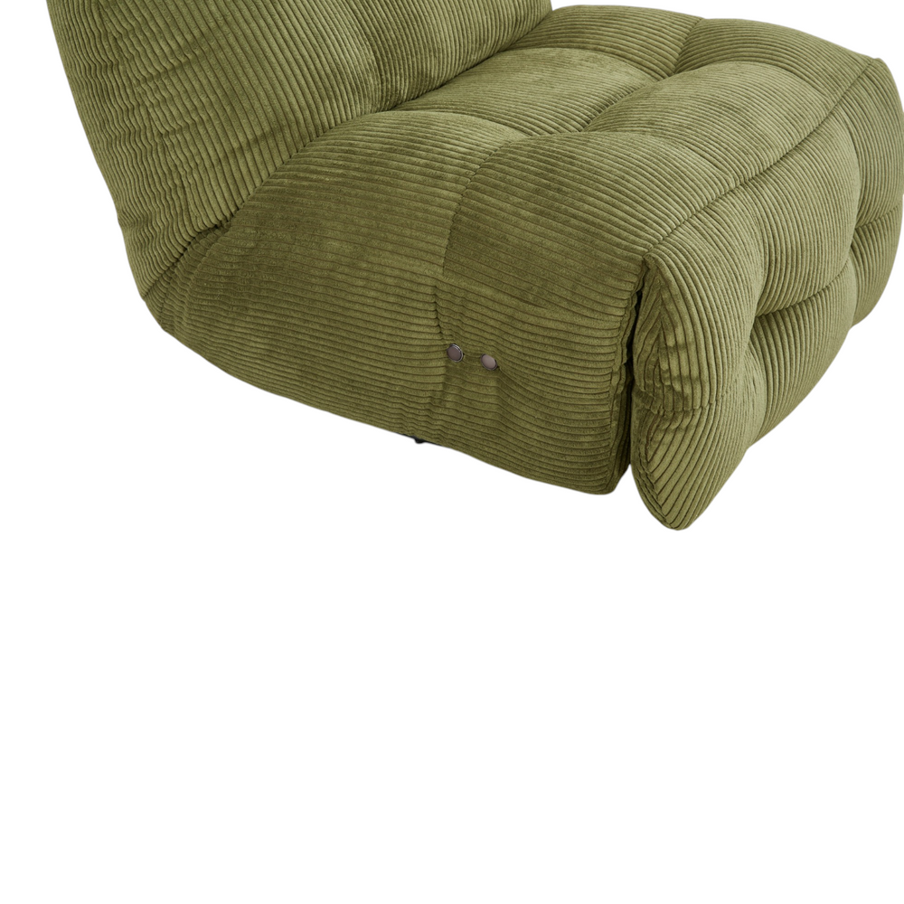 Fauteuil relax velours côtelé vert