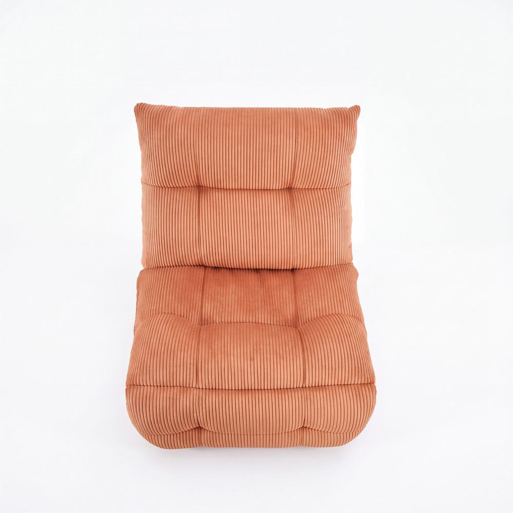 Fauteuil relax velours côtelé orange