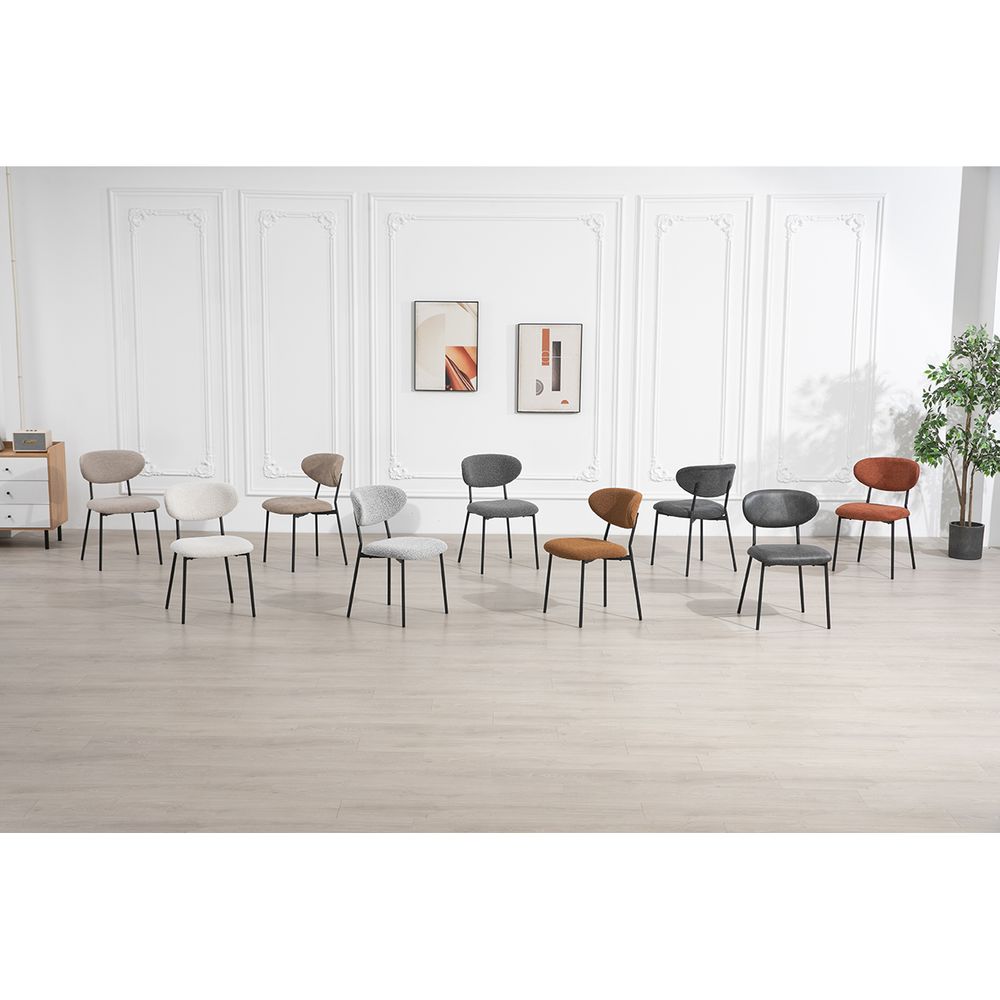 Chaise repas en tissu terracotta
