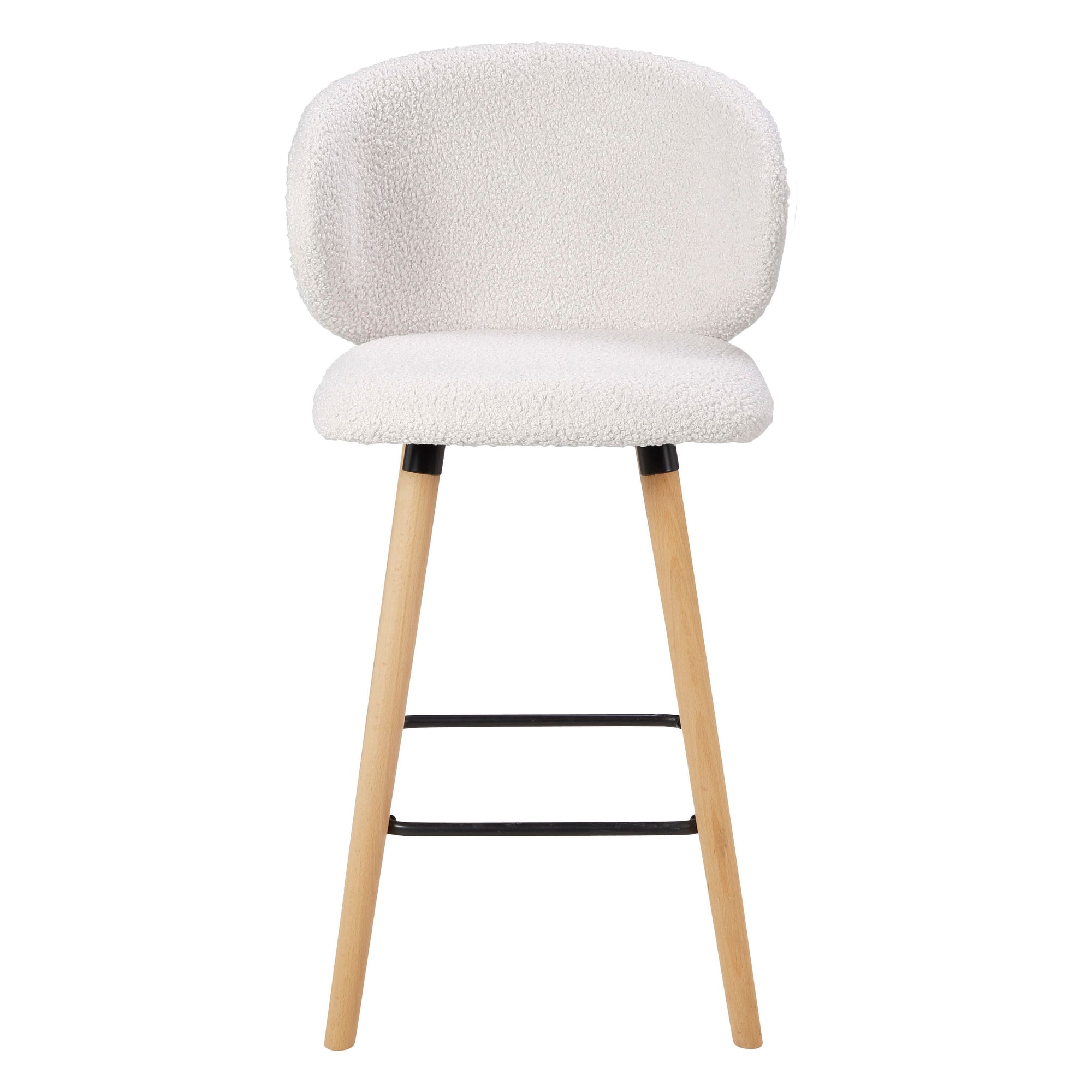 Chaise snack tissu effet laine bouclée blanche h 65cm Tiago