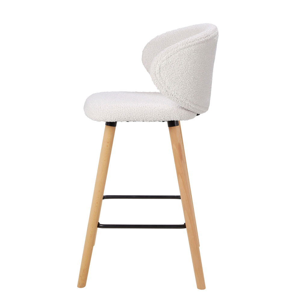 Chaise snack tissu effet laine bouclée blanche h 65cm Tiago