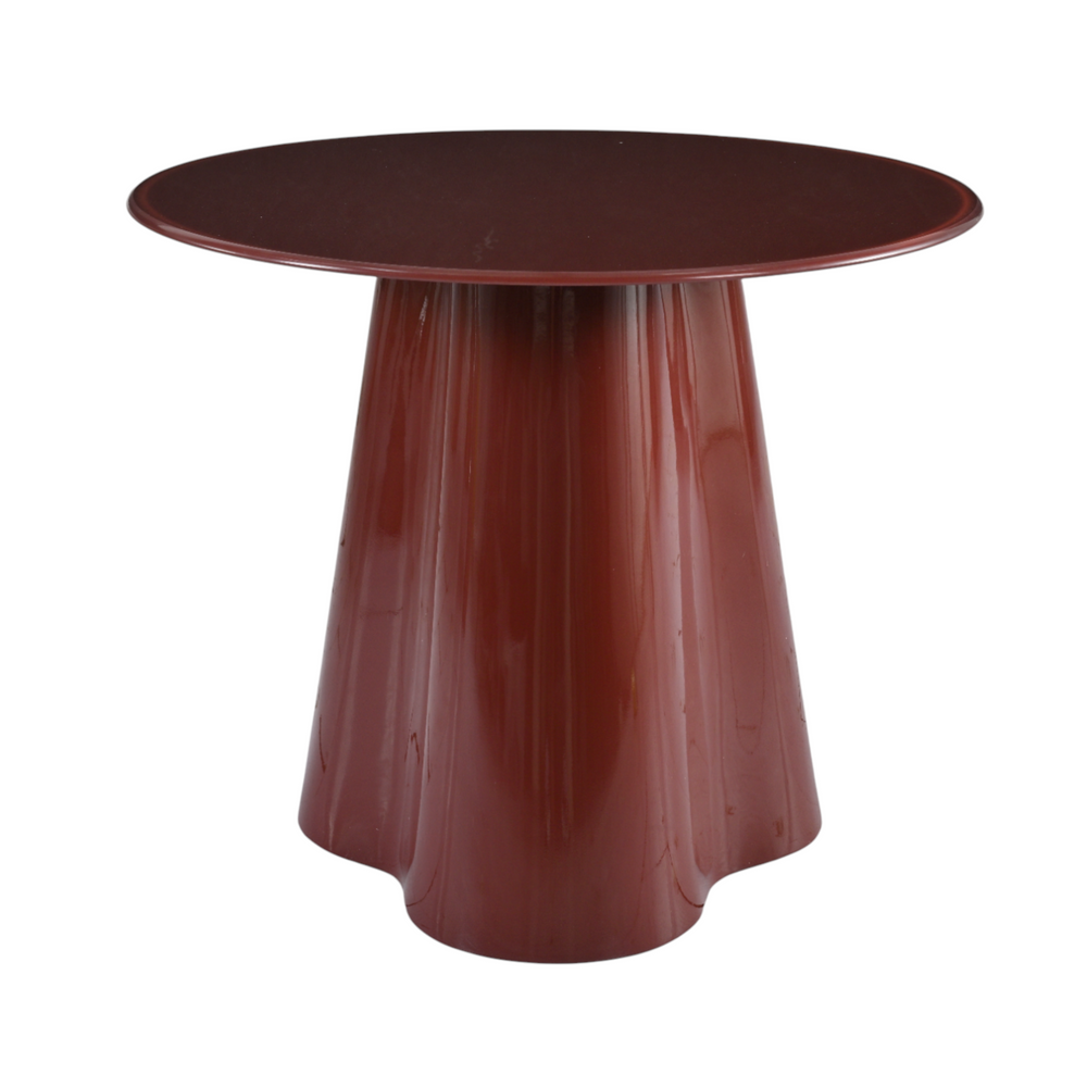 Table basse D60 en verre rouge brillant